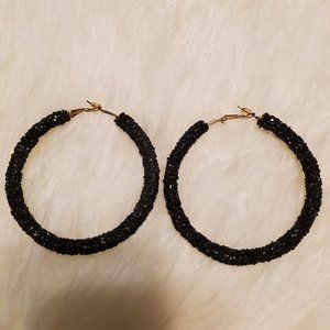 Black Gem Hoops
